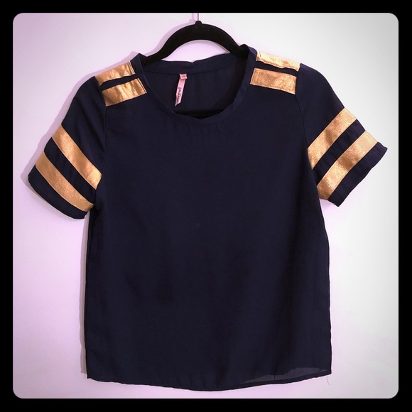 sweewe Tops - Gold Epaulet Shirt from France!